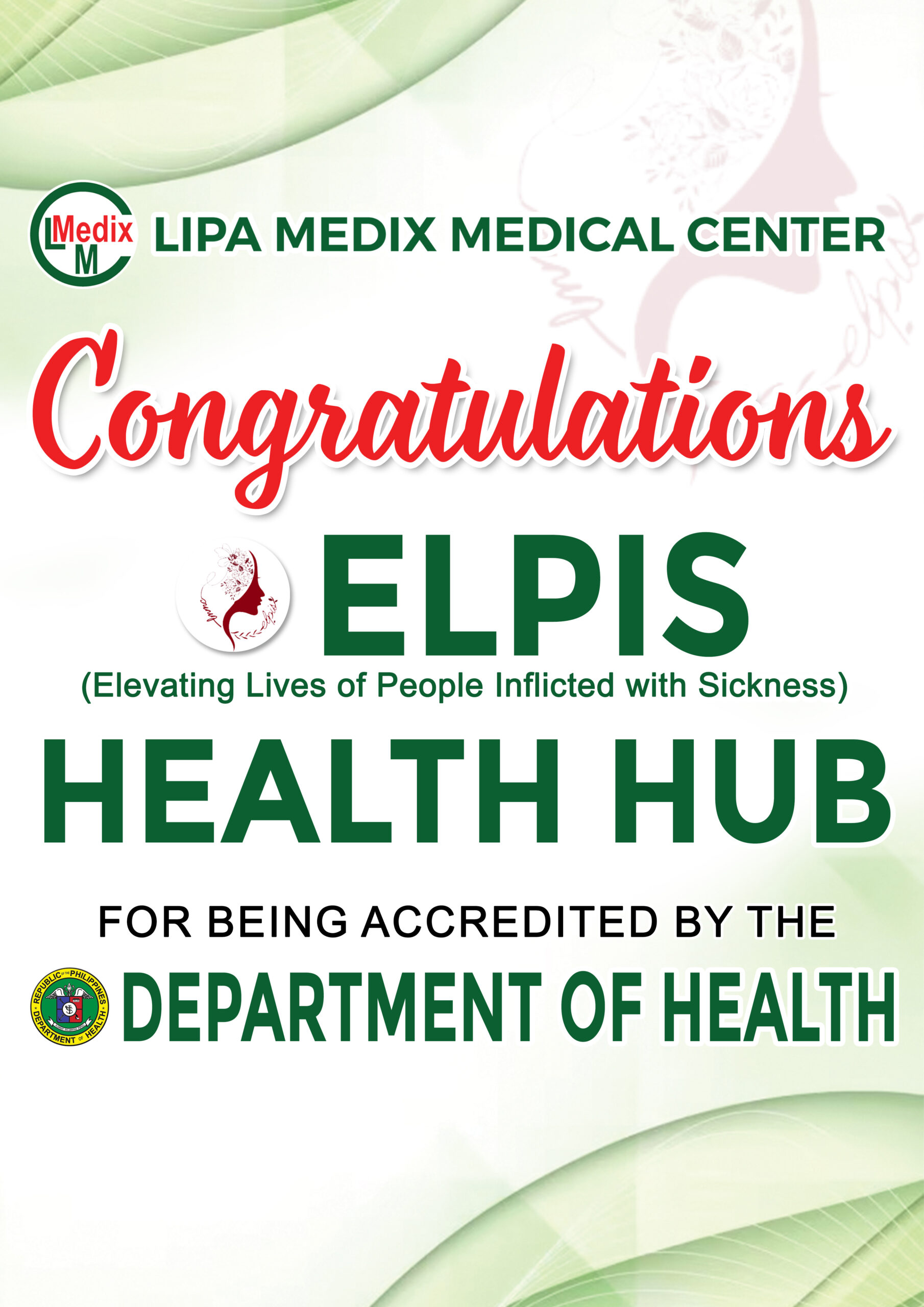 Congratulations ELPIS Accredited by DOH