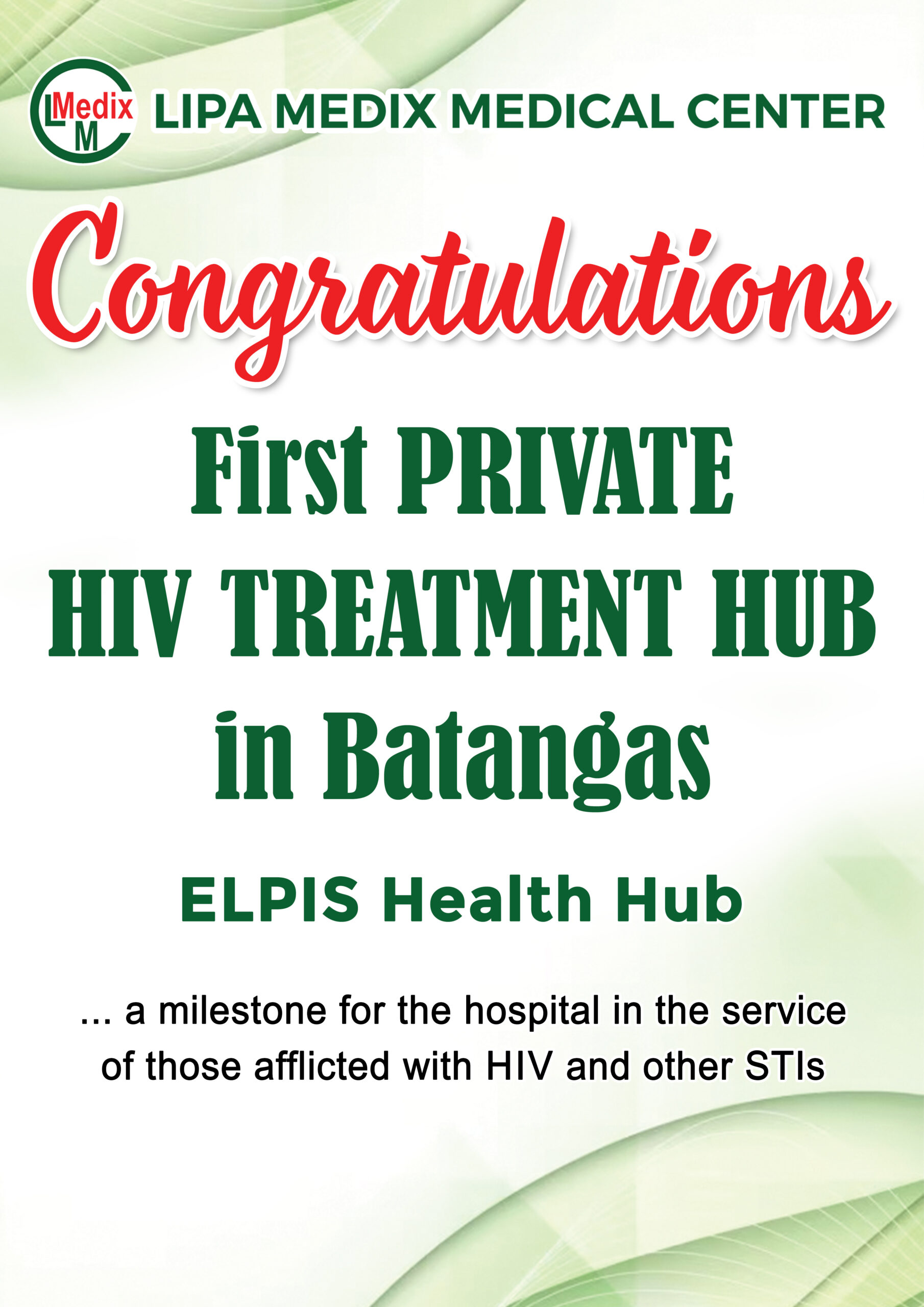 Congratulations Firs Private HIV TREATMENT Hub in Batangas