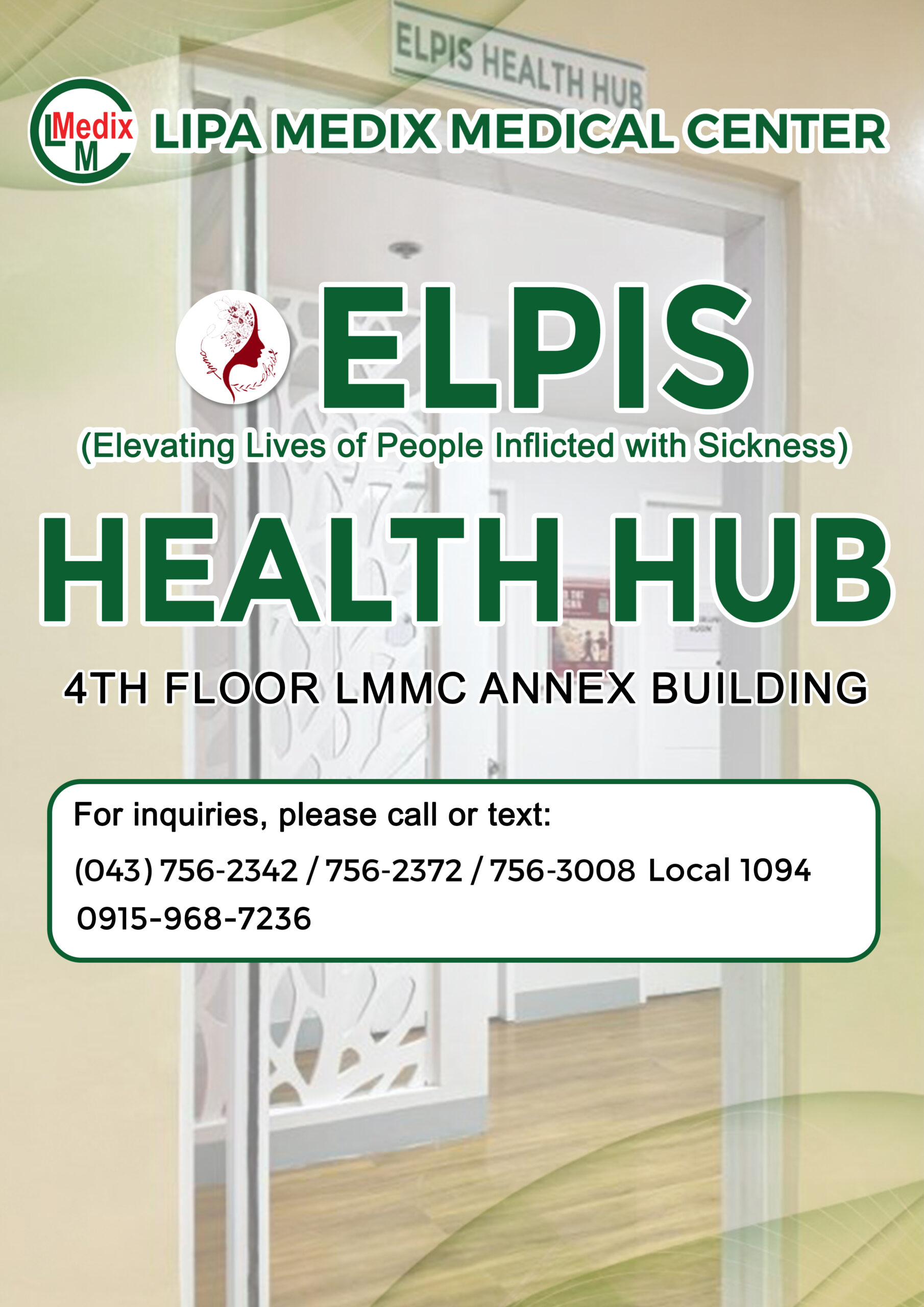 ELPIS Health Hub with Address and number Poster